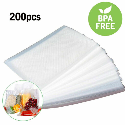 200 Pint 6" x 10" Food Vacuum Sealer Bags Embossed Vac And Pac Bags