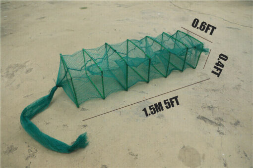 5FT Foldable Fishing Bait Trap Crab Net Crawdad Shrimp Cast Dip Cage Fish Minnow