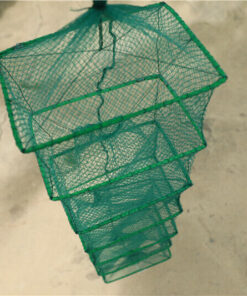 5FT Foldable Fishing Bait Trap Crab Net Crawdad Shrimp Cast Dip Cage Fish Minnow