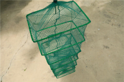 5FT Foldable Fishing Bait Trap Crab Net Crawdad Shrimp Cast Dip Cage Fish Minnow