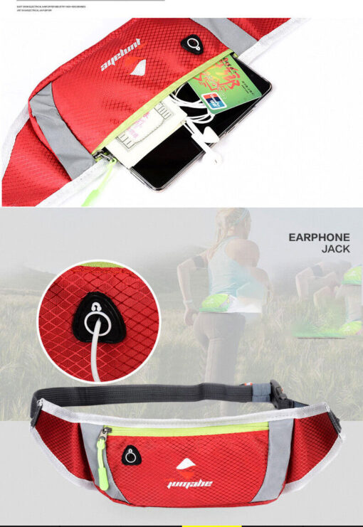 Waterproof Sport Runner Waist Bum Bag Running Jogging Belt Pouch Zip Fanny Pack