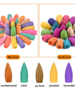 200pcs big&small Backflow Incense Burner Cones Flower Flavor Smoke Bullet Cone