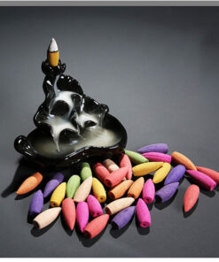 200pcs big&small Backflow Incense Burner Cones Flower Flavor Smoke Bullet Cone