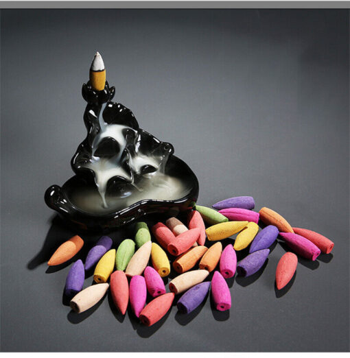 200pcs big&small Backflow Incense Burner Cones Flower Flavor Smoke Bullet Cone