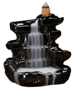 Ceramic Backflow Incense Burner base Waterfall & 10pcs sandalwood Cones incense