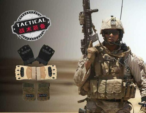 Tactical Gloves Hard Knuckle Full Finger Military Army Hunting Medium size