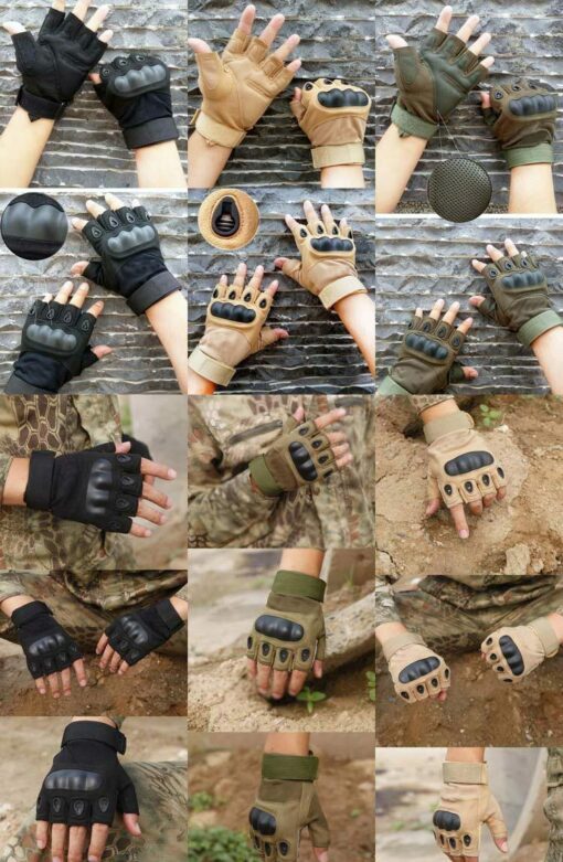 Tactical Gloves Hard Knuckle Full Finger Military Army Hunting Medium size