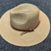 Beach Hat Womens Summer Straw Sun Hat Panama Hat, Ivory and Tan Color US