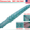 14FT Foldable crawfish trap fish shirmp Trap Crab Net Cast Dip Cage heavy duty