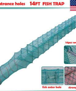 14FT Foldable crawfish trap fish shirmp Trap Crab Net Cast Dip Cage heavy duty