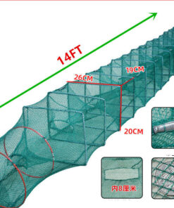 14FT Foldable crawfish trap fish shirmp Trap Crab Net Cast Dip Cage heavy duty