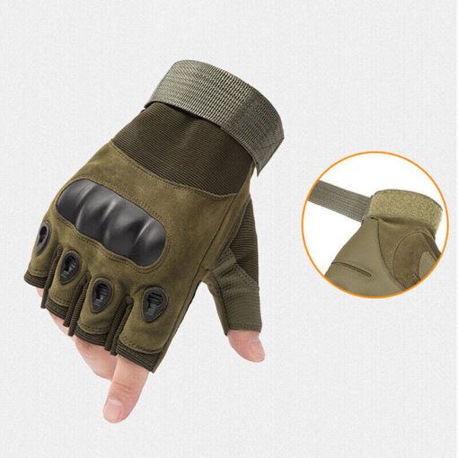 Tactical Army Military Motorcycle Hunt Hard Knuckle Half Finger Gloves M SIZE