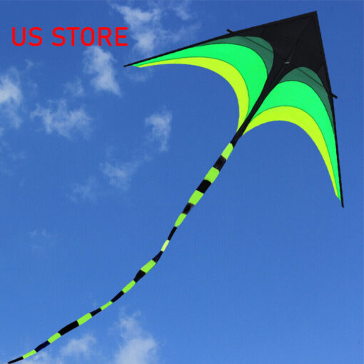 NEW 2m 6.6FT wide Triangle Kite set with 33FT tail & 328ft string delta easy fly