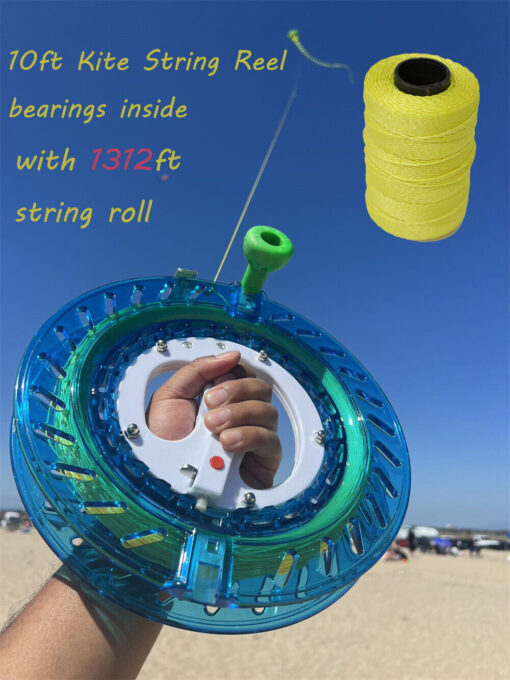 10“Dia Kite String Reel Winder with 400miter 1300ft 60LB string bearings inside