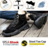 HANHAN Work Boots Steel Toe Cap Mens Safety Shoes Breathable leather Sneakers