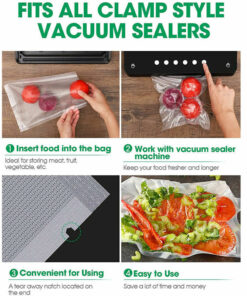 500 Quart Vacuum Sealer Bags 8x12 6x10 Embossed Food Saver Storage Package