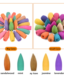 400pcs/pack Big Backflow Incense Burner Cones Flower Flavor Smoke Bullet Cone