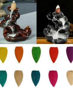 300 Pcs Incense Cones Smoke Cones Bullet Buddhism Backflow Tower Burner Holder