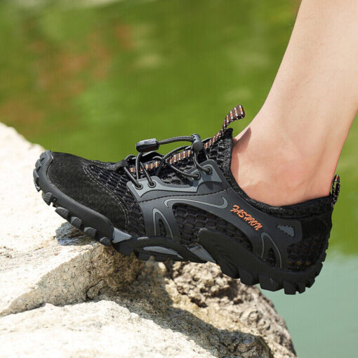 HANHAN Mens Quick Dry Water Shoes Outdoor Trekking Non-slip Wading Sneakers