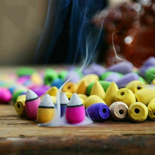 300 Pcs Incense Cones Smoke Cones Bullet Buddhism Backflow Tower Burner Holder