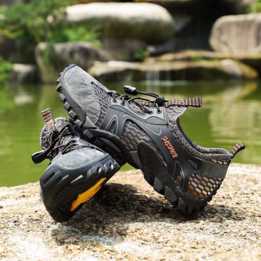 HANHAN Mens Quick Dry Water Shoes Outdoor Trekking Non-slip Wading Sneakers