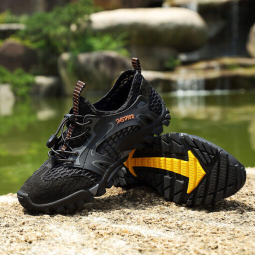 HANHAN Mens Quick Dry Water Shoes Outdoor Trekking Non-slip Wading Sneakers