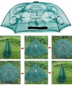 USA Fishing Bait Trap Crab Net Crawdad Shrimp Cast Dip Cage Fish Minow Foldable