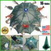 USA Fishing Bait Trap Crab Net Crawdad Shrimp Cast Dip Cage Fish Minow Foldable