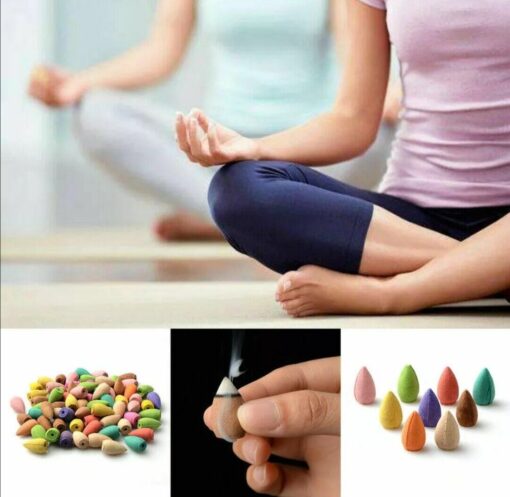 200pcs big&small Backflow Incense Burner Cones Flower Flavor Smoke Bullet Cone