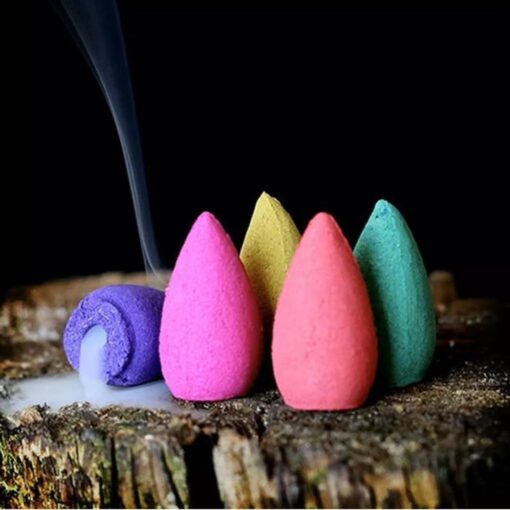 200pcs big&small Backflow Incense Burner Cones Flower Flavor Smoke Bullet Cone