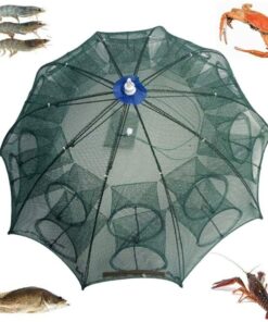 USA Fishing Bait Trap Crab Net Crawdad Shrimp Cast Dip Cage Fish Minow Foldable