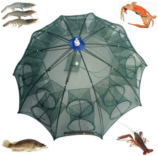 USA Fishing Bait Trap Crab Net Crawdad Shrimp Cast Dip Cage Fish Minow Foldable