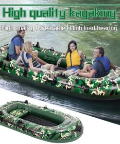 kayaking Inflatable 4Person Floating Boat Raft Set with Oars Air Pump Cruising