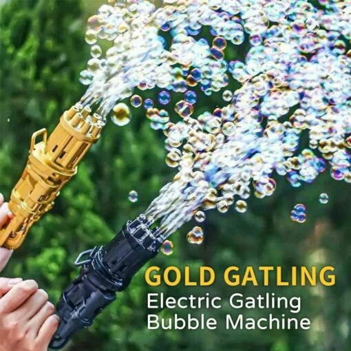 2x Gatling Bubble Machine Bubbler Maker Automatic Bubble Gun Toy For Kid Outdoor