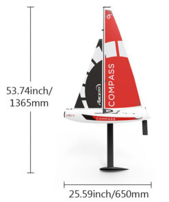 RC 2.4G RTR Compass 2 Channel Wind Power Sailboat with 650mm Hull for RG65 Class