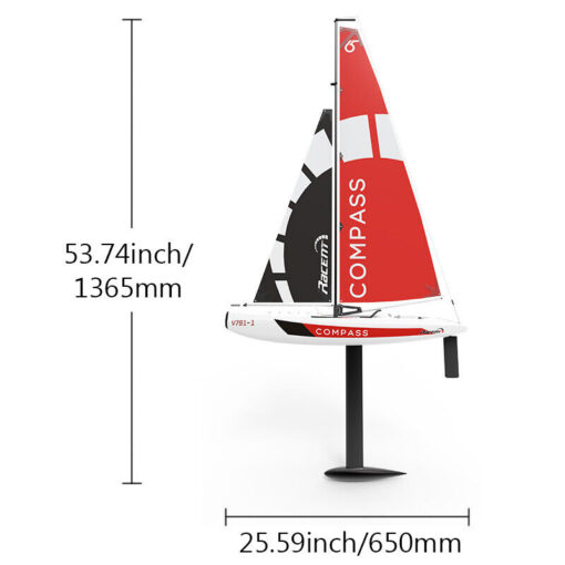 RC 2.4G RTR Compass 2 Channel Wind Power Sailboat with 650mm Hull for RG65 Class