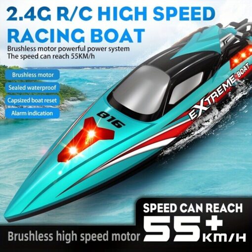 RC High Speed 55km/h Racing Boat, Sealed Waterproof,Can Drag net brushless motor