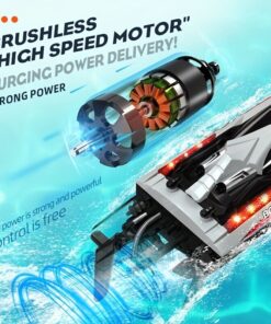 RC High Speed 55km/h Racing Boat, Sealed Waterproof,Can Drag net brushless motor