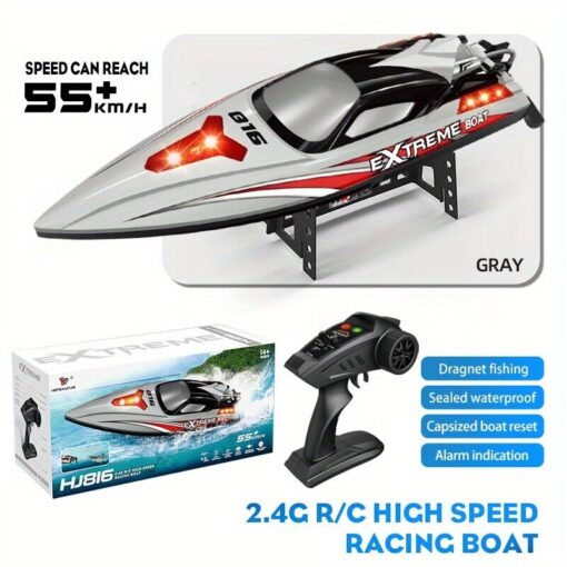 RC High Speed 55km/h Racing Boat, Sealed Waterproof,Can Drag net brushless motor