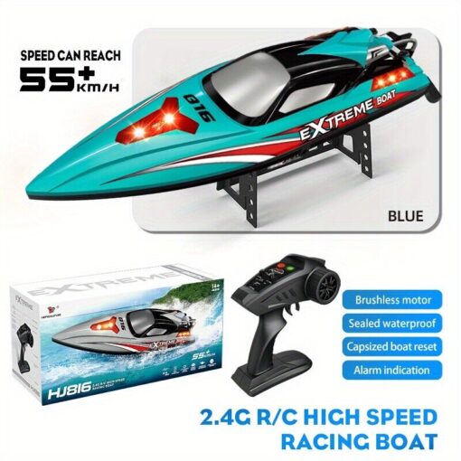 RC High Speed 55km/h Racing Boat, Sealed Waterproof,Can Drag net brushless motor