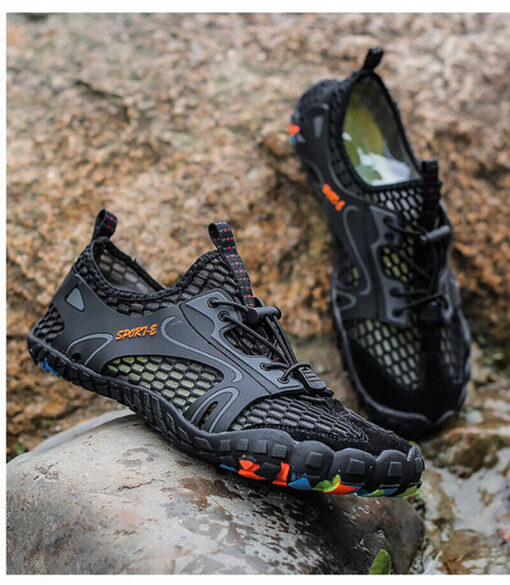 Mens Quick Dry Water Shoes Outdoor hiking Non-slip Wading Sneakers rubber sole