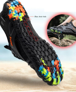 Mens Quick Dry Water Shoes Outdoor hiking Non-slip Wading Sneakers rubber sole